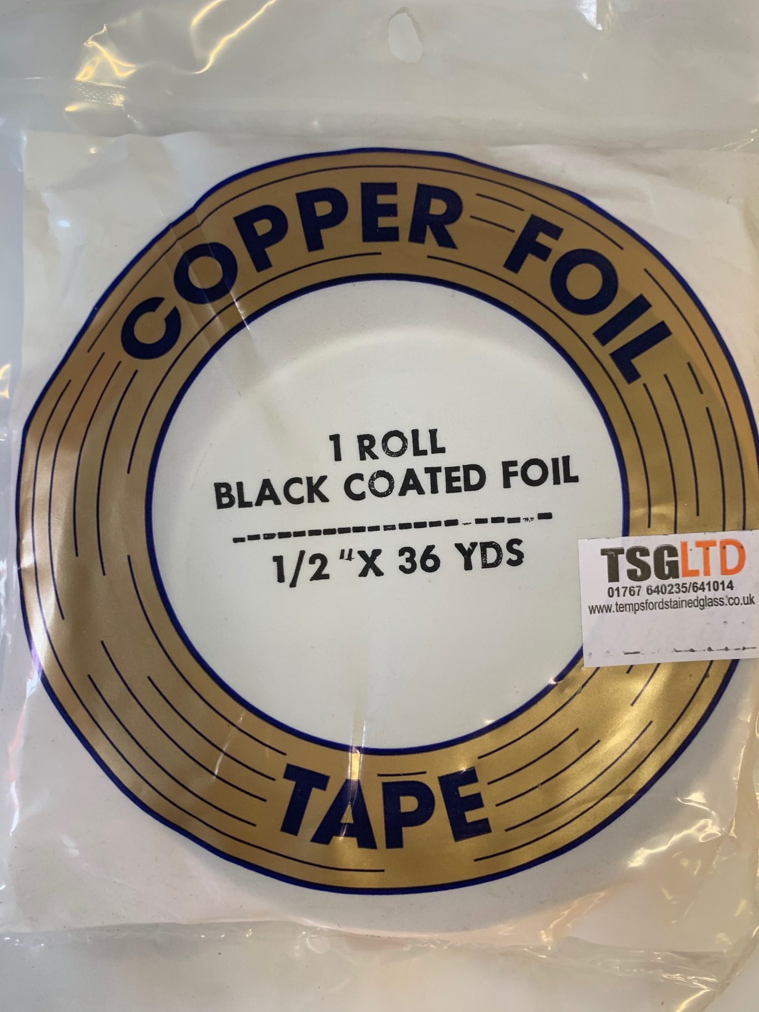 7/32 Copper Foil Tape BLACK BACK - 36 yards - CHOICE 